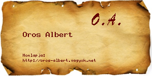 Oros Albert névjegykártya