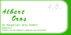 albert oros business card